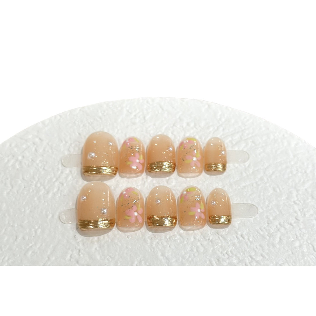 Floral-Accent Press-On Nail Set