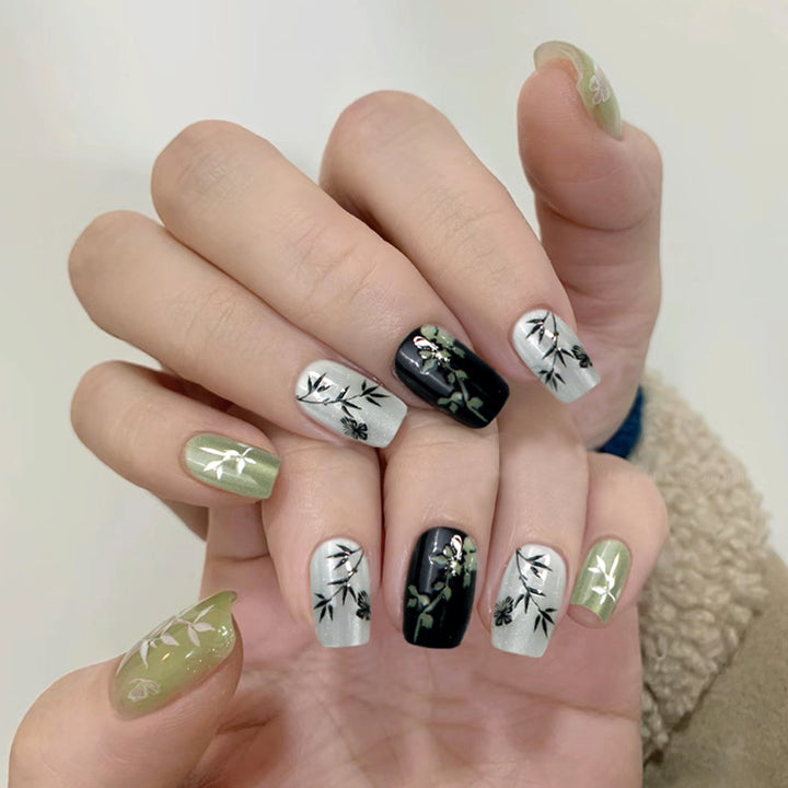 Artistic Bamboo Design Press-On Nails Stornfield