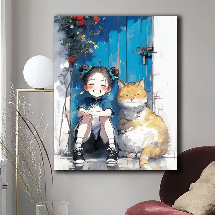Illustrated Cat-Themed Wall Art Stornfield