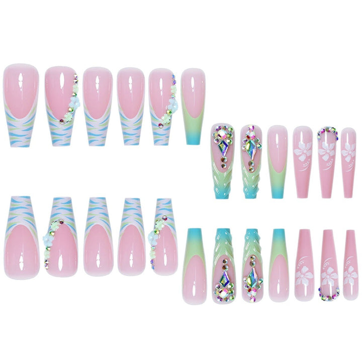 Glamorous 3D Floral Press-On Nail Extensions Stornfield