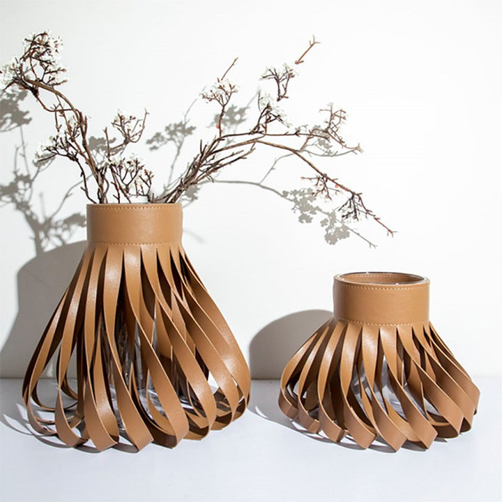 Artistic Leather Decorative Vase