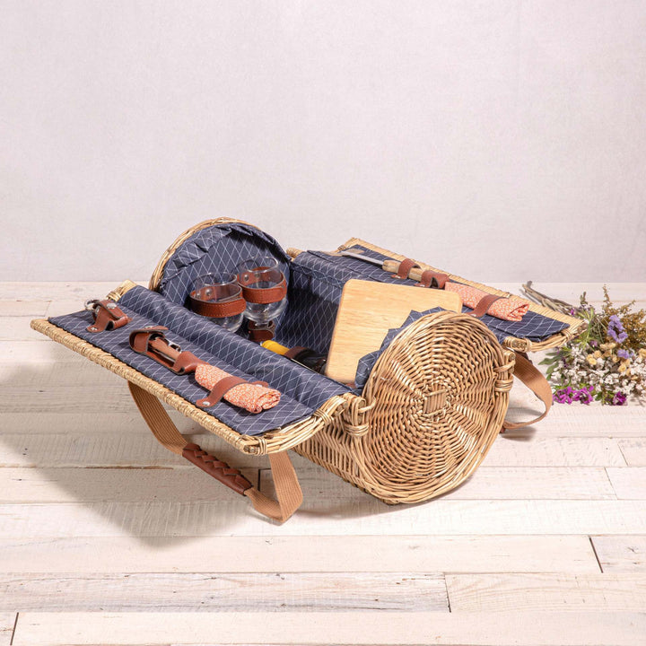 Women's basket with reinforced handle and decorative bows Stornfield