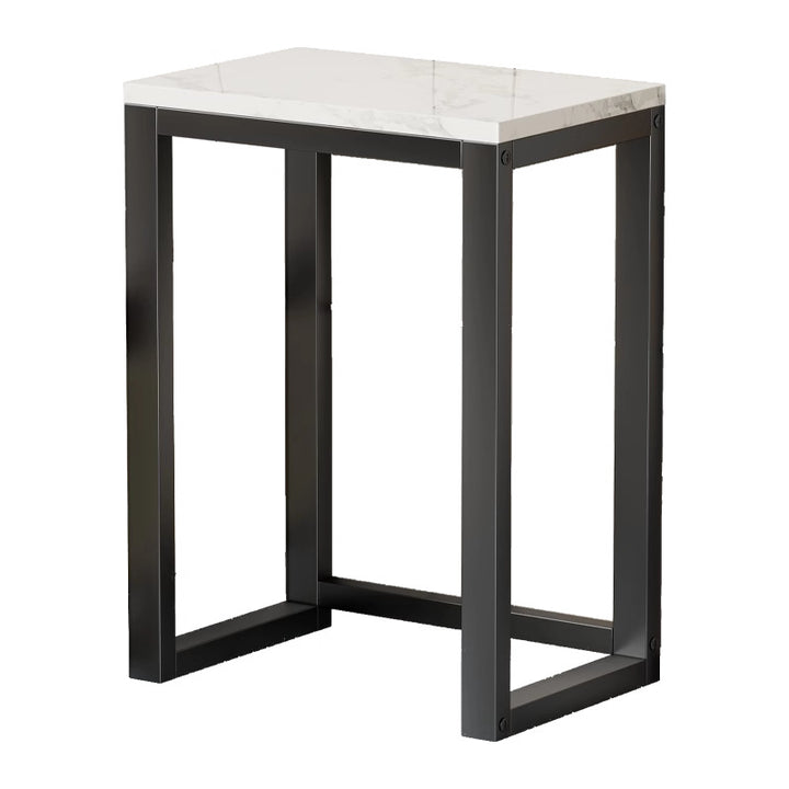 Gold Metal Aquarium Console Table with Faux Marble Top and Robot Vacuum Storage