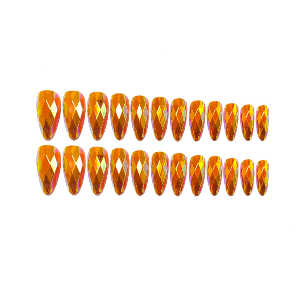 Shiny artificial nails with multifaceted design Stornfield
