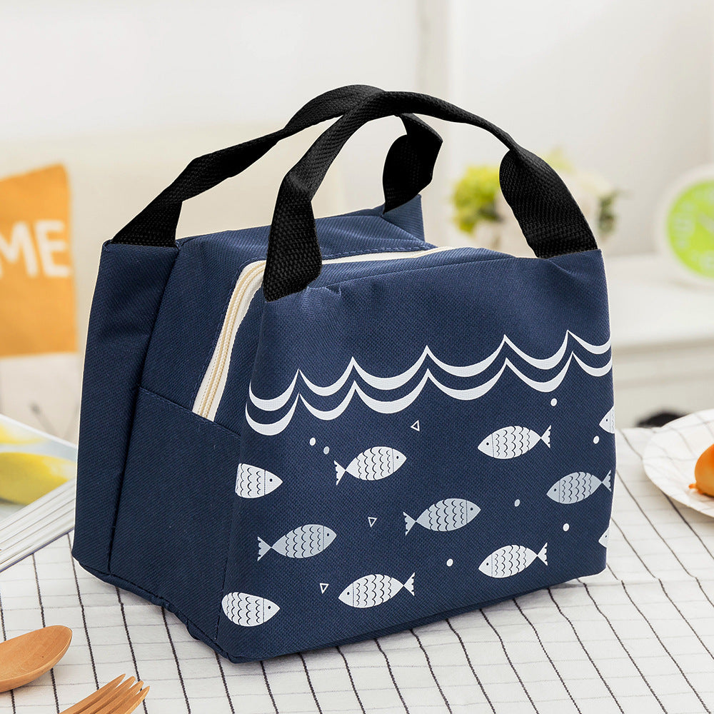 Insulated Lunch Bag with Fish Pattern
