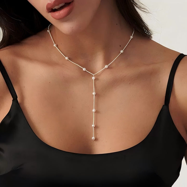 Elegant Pearl Lariat Necklace Stornfield