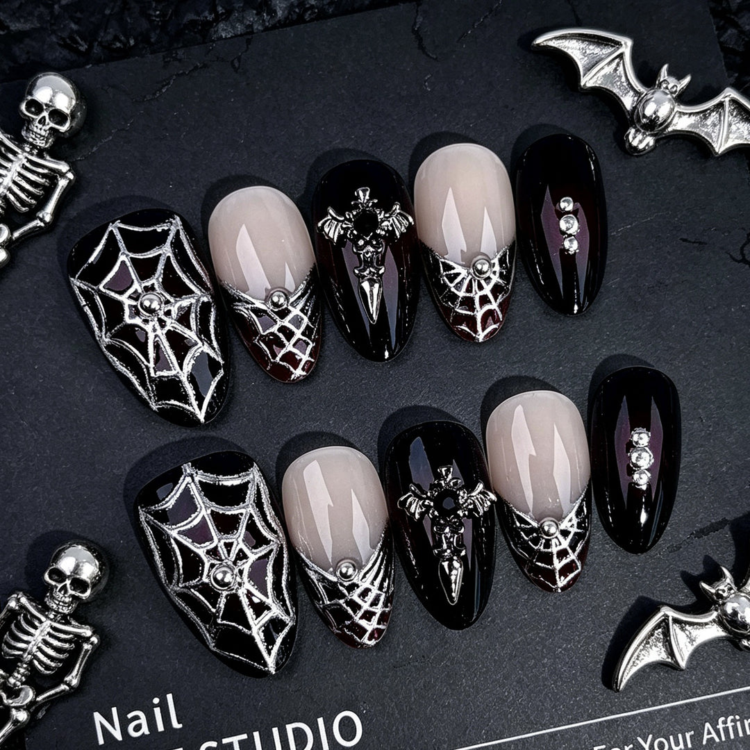 Gothic-Themed Press-On Nail Set