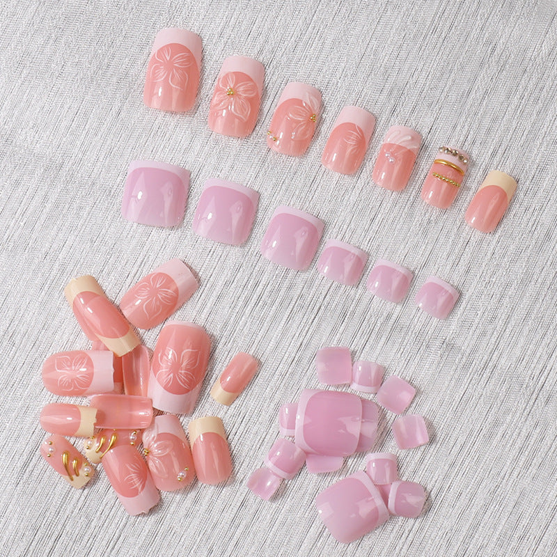 Premium French-Style Press-On Nail Set Stornfield