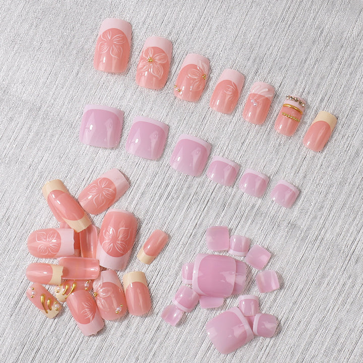 Premium French-Style Press-On Nail Set Stornfield