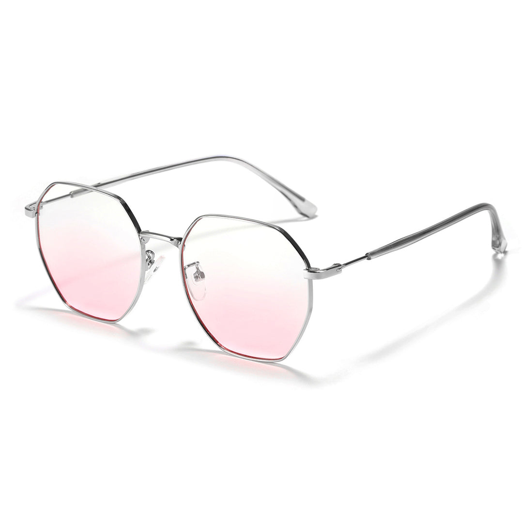 Women fashionable octagonal sunglasses with trendy metal frame Stornfield