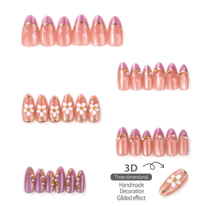 Floral Embellished Press-On Nail Set