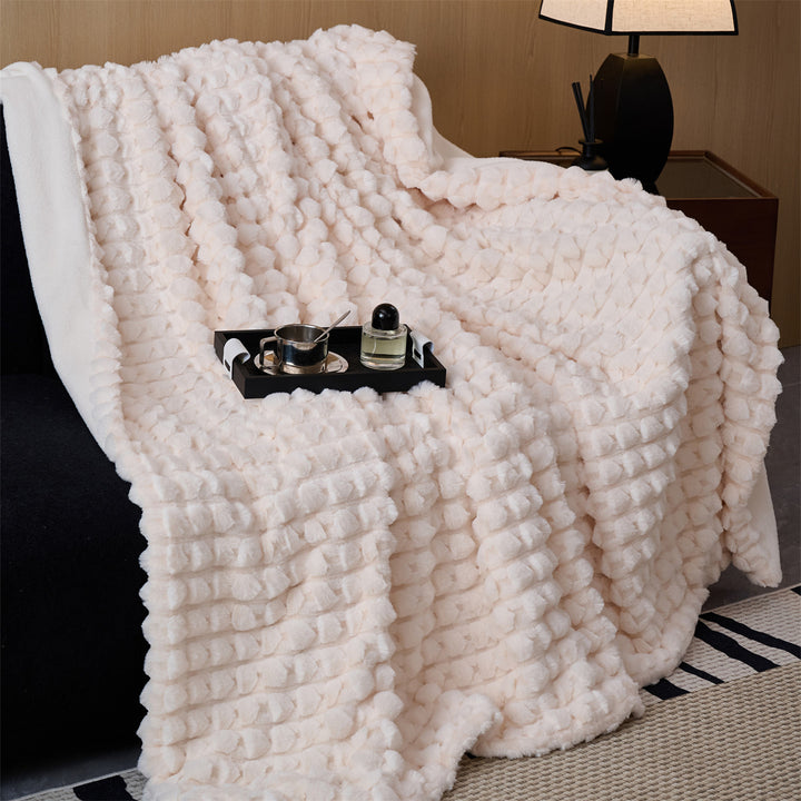 Chunky Knit Plush Throw Blanket