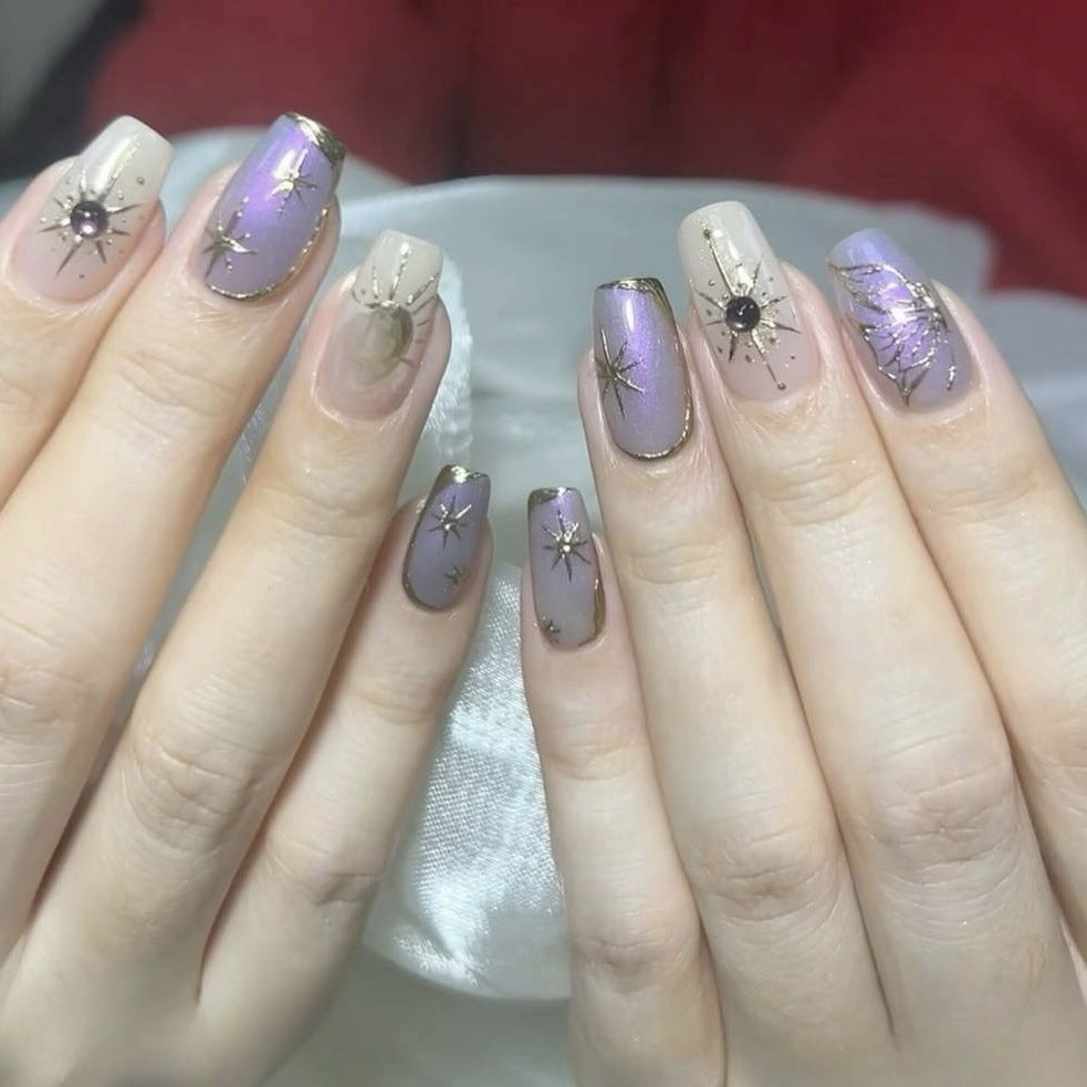 Celestial-Themed Press-On Nail Art Set