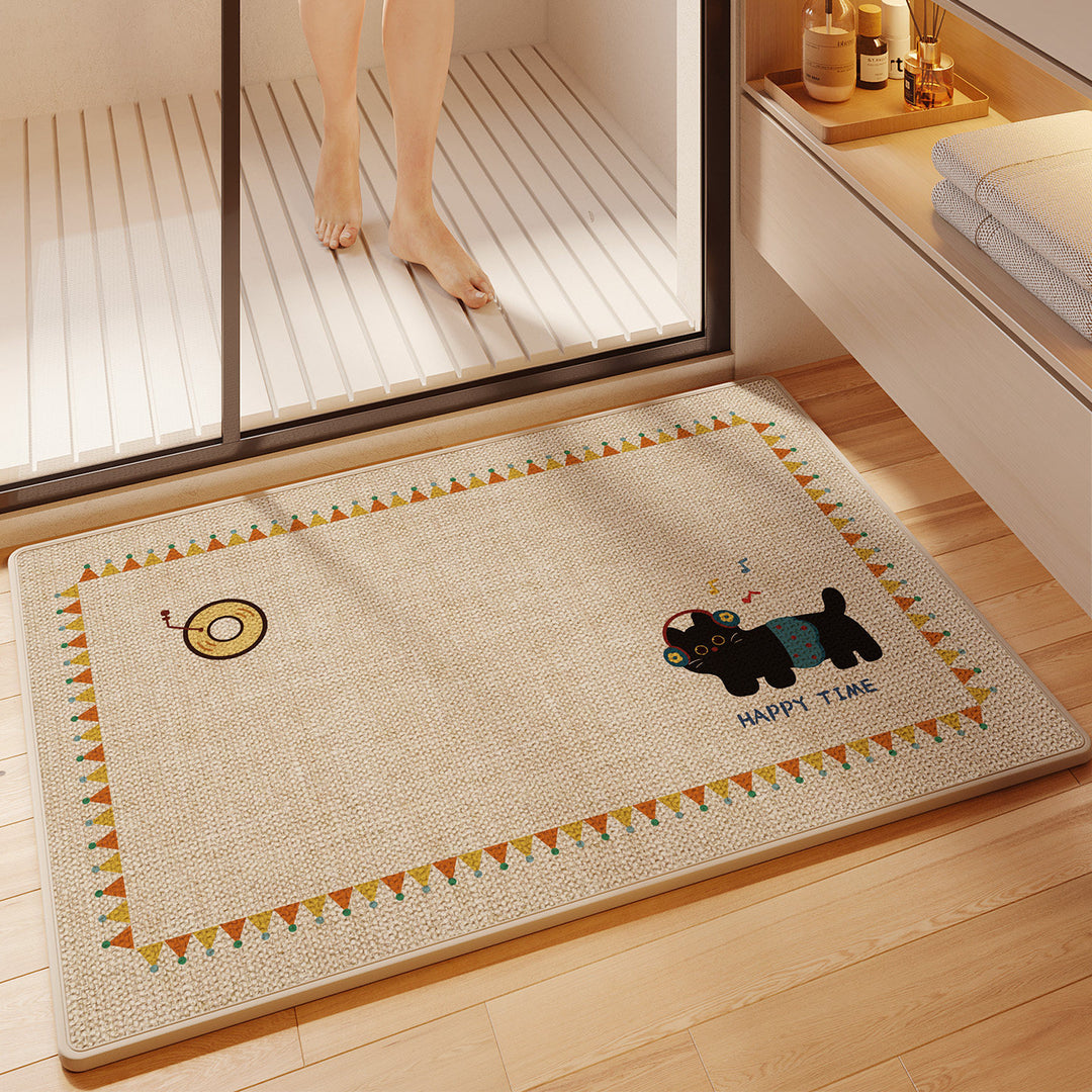 Fun-Themed Absorbent Bath Mat