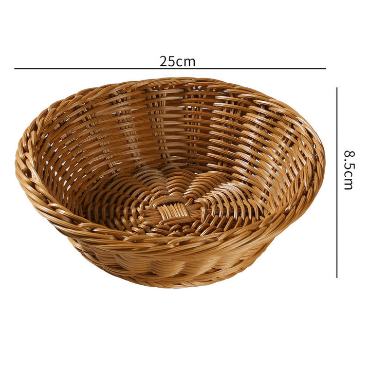 Handcrafted Round Wicker Serving Bowl Stornfield