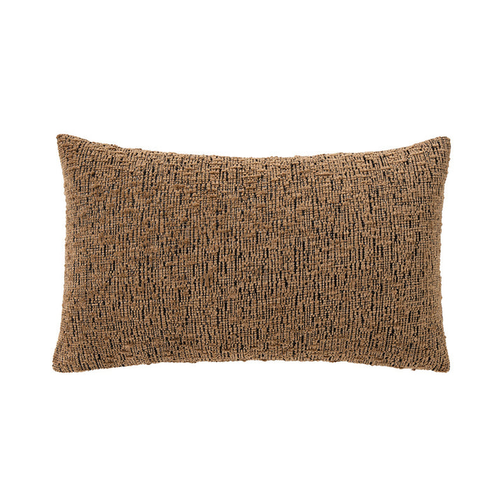 Rectangular chenille decorative cushion with textured surface