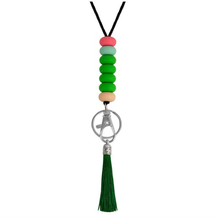 Colorful Beaded Keychain Lanyard with Tassel Stornfield