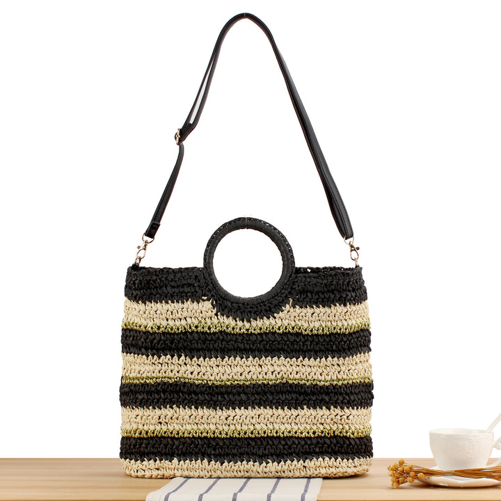 Fashionable basket bag with innovative round handle Stornfield