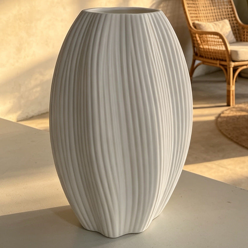 Elegant Vertical Ribbed Decorative Vase Stornfeild