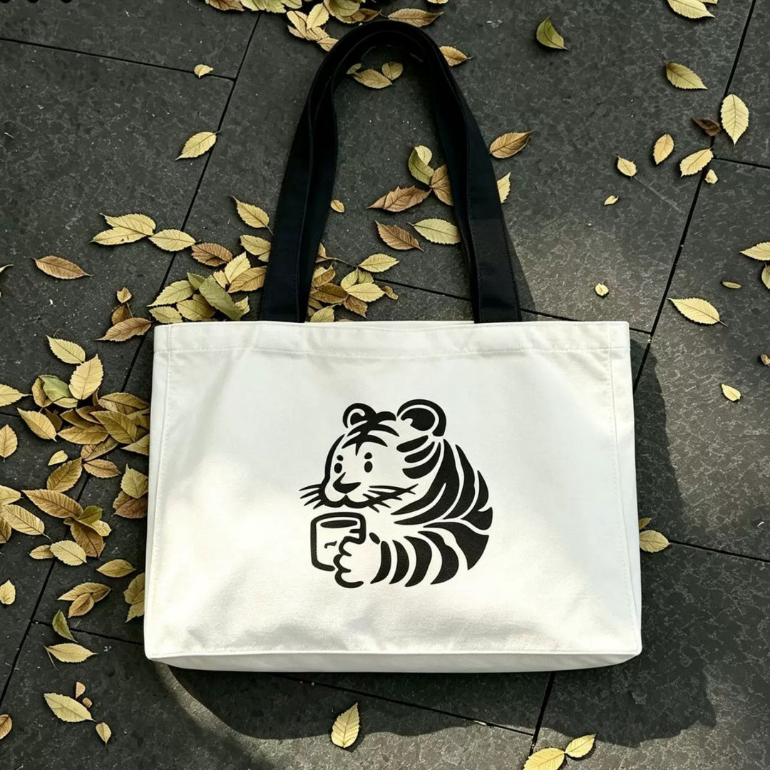 Canvas Tote Bag with Graphic Print