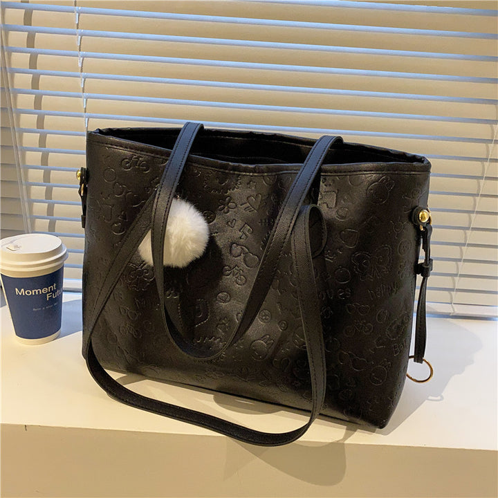 Stylish Embossed Shoulder Tote Bag
