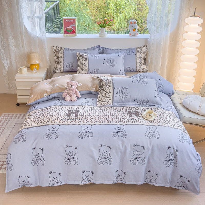 Floral Patterned Reversible Duvet Cover Set