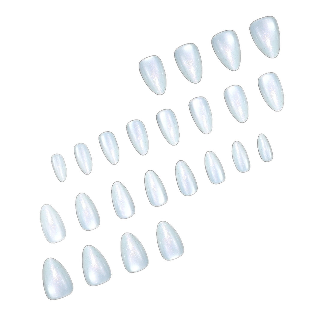 Glittery Almond-Shaped Nail Extensions