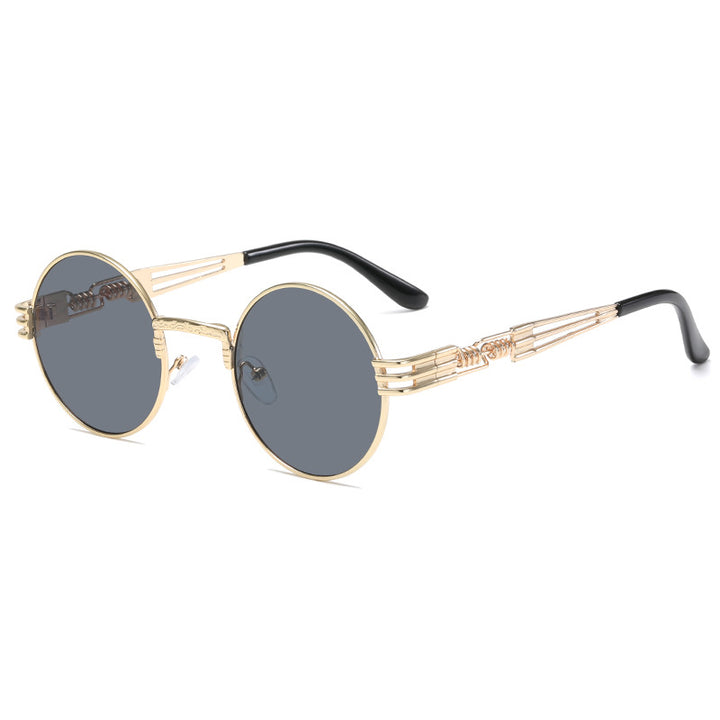 Women's Retro-Inspired Round Sunglasses with Unique Metal Frame Stornfield