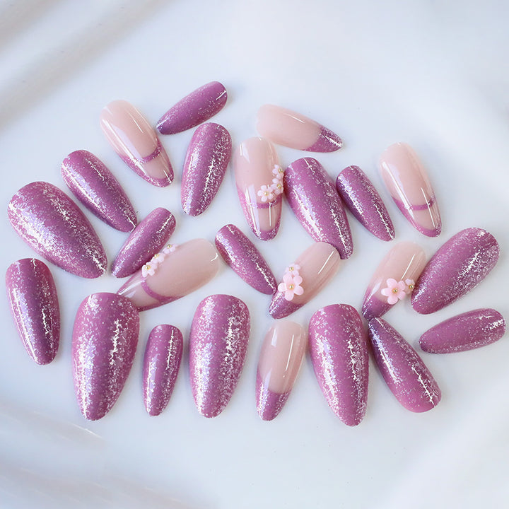 Floral Glitter Nail Art Extensions Stornfield
