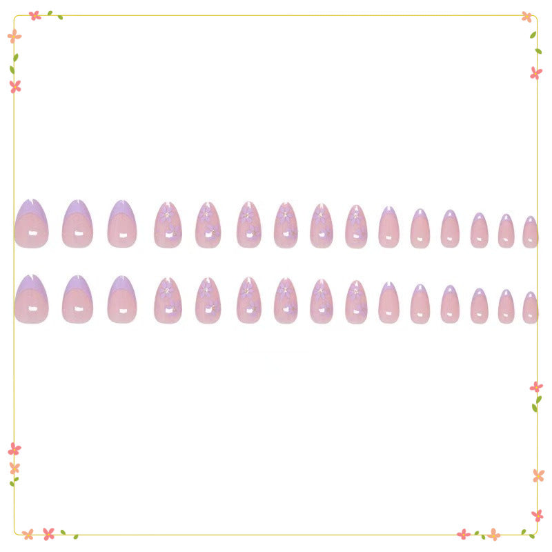 Creative artificial nails with floral accents Stornfield