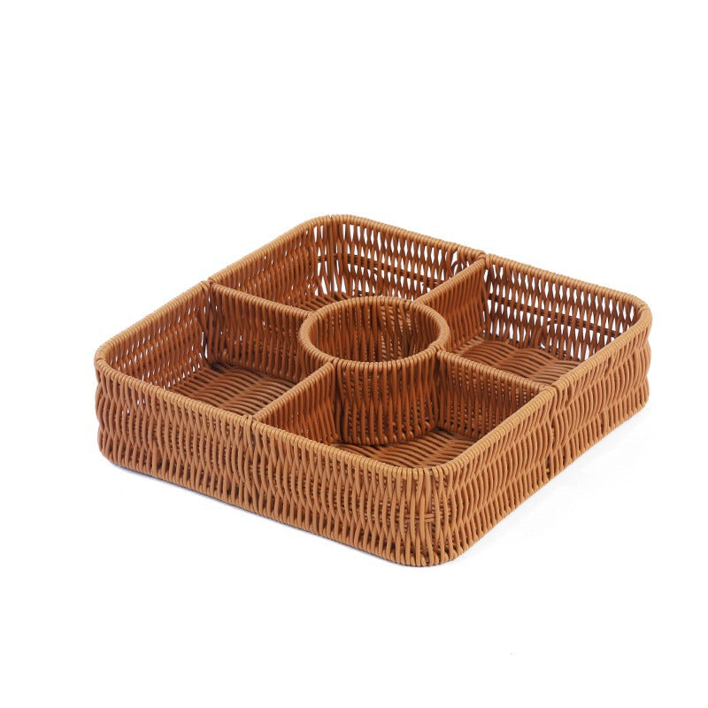 Multi-Compartment Woven Storage Basket Stornfield