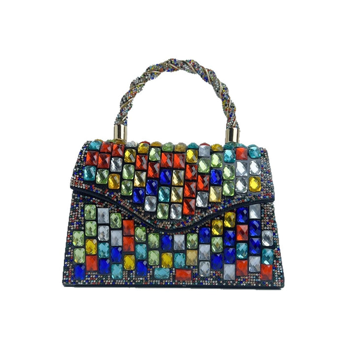 Colorful Rhinestone Evening Handbag