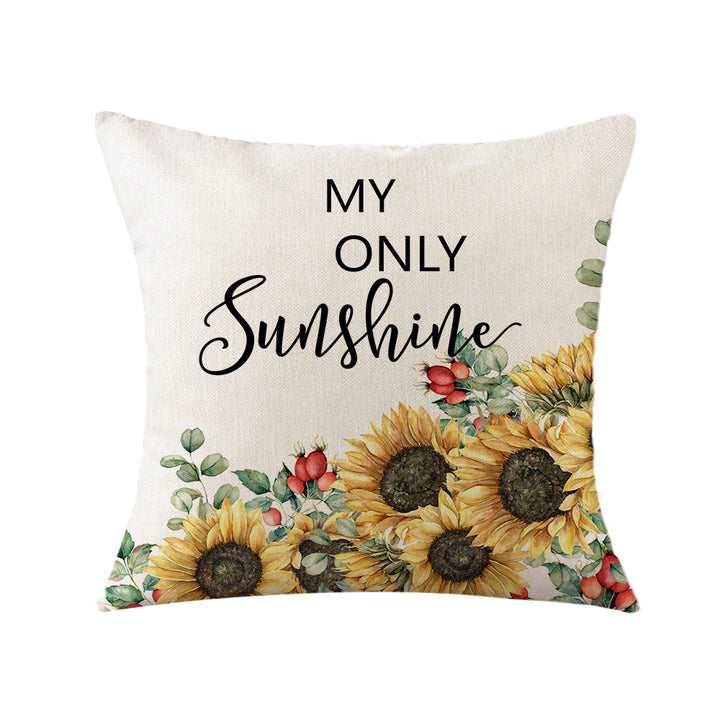 Women's Cushion Cover with Sunflower Pattern Stornfield