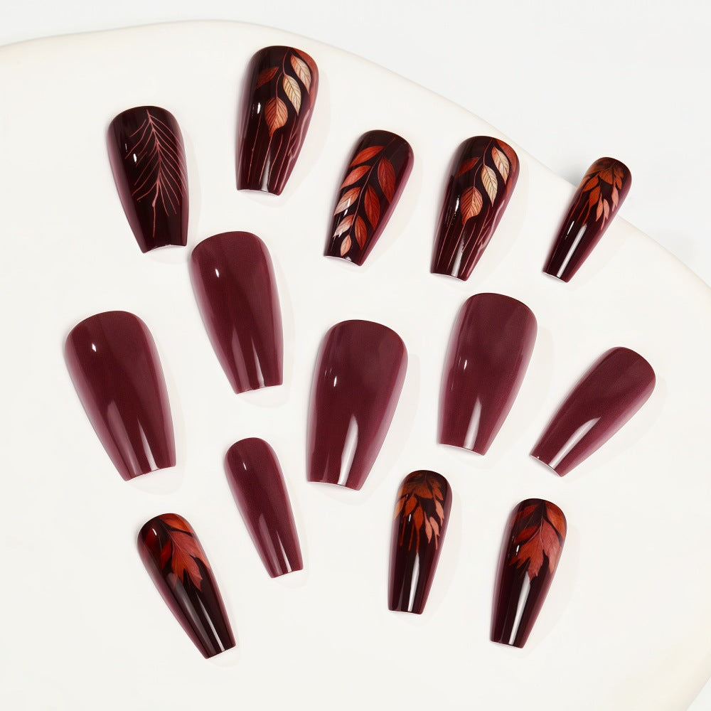 Premium Artificial Nails with Botanical Motif Stornfield