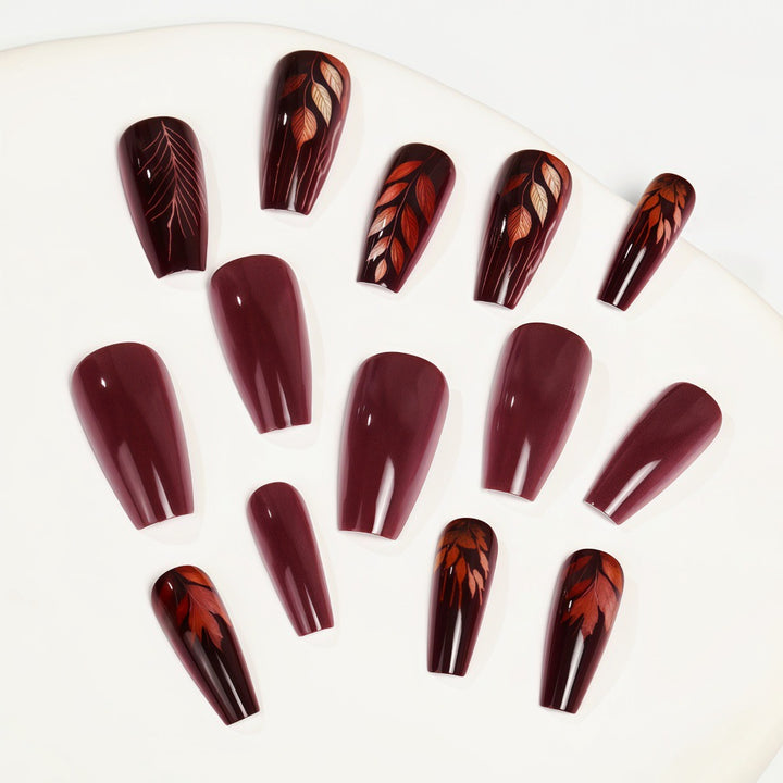 Premium Artificial Nails with Botanical Motif Stornfield