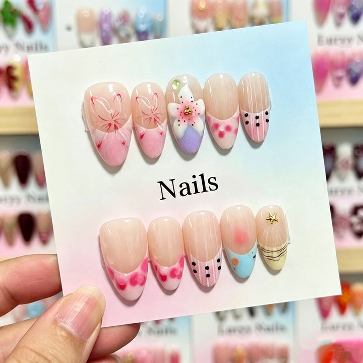 Playful Artisanal Press-On Nails Stornfield