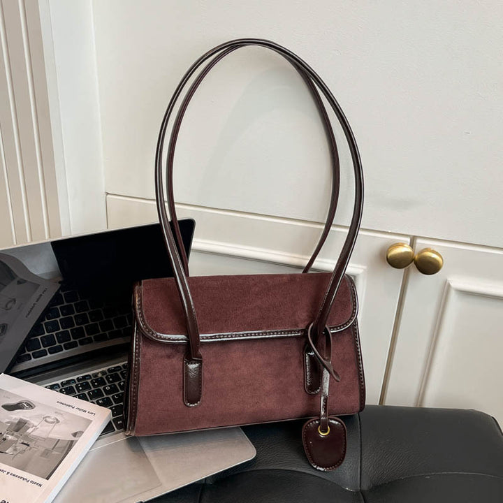 Suede Handheld Satchel