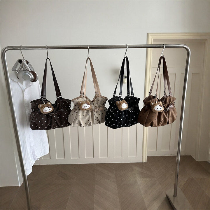 Polka Dot Pleated Handbag