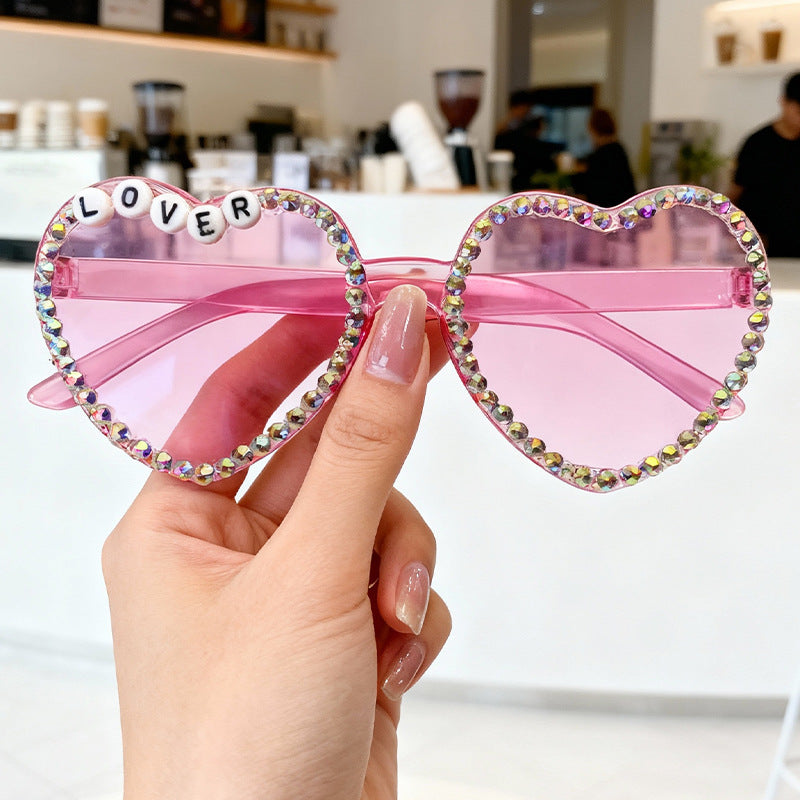 Heart-Shaped Rhinestone-Embellished Sunglasses Stornfield 1787141205
