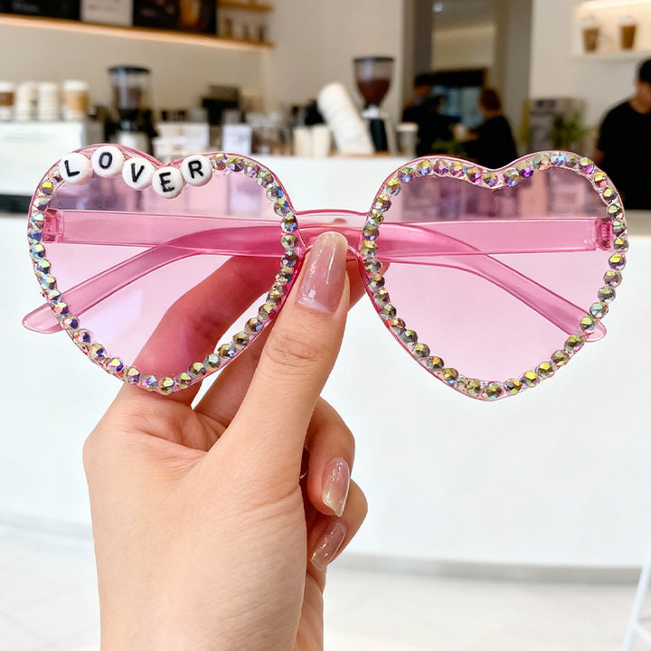 Heart-Shaped Rhinestone-Embellished Sunglasses Stornfield 1787141205