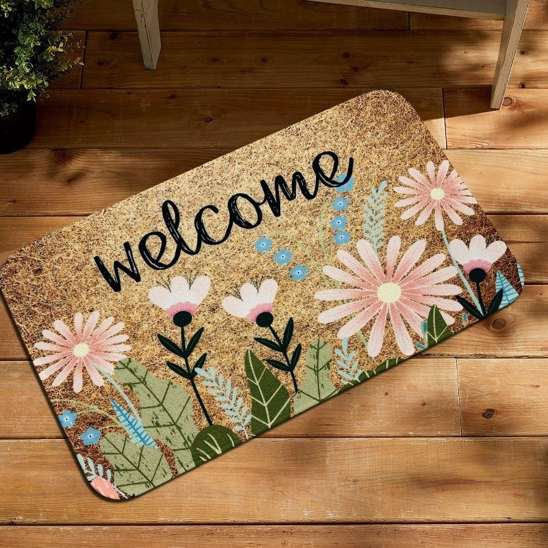 Colorful Artistic Floral Area Mat