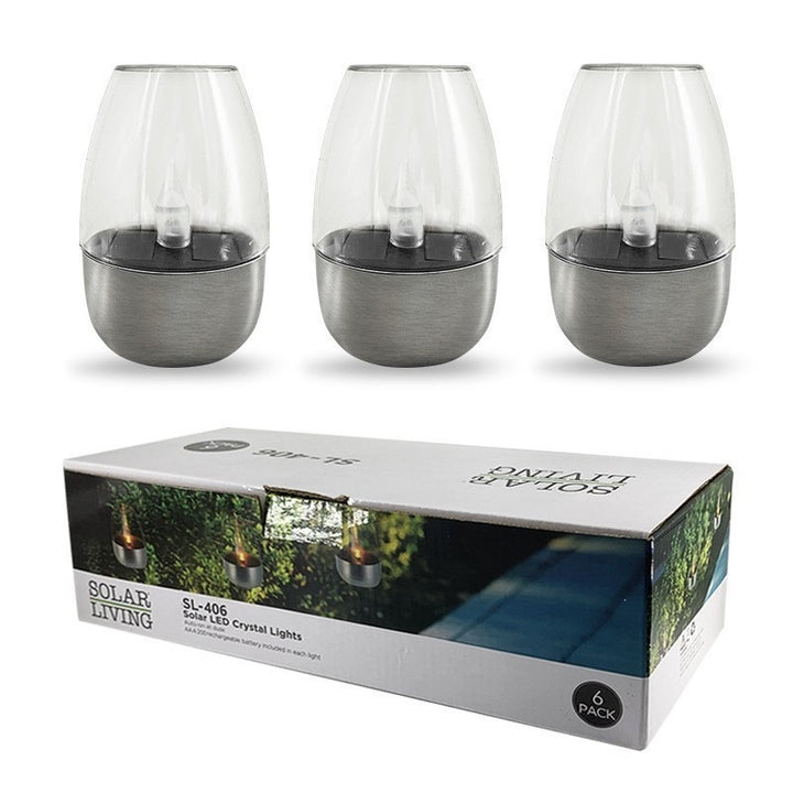 LED Flameless Glass Votive Lantern Pair With Realistic Flicker Flame And Metal Base Stornfield