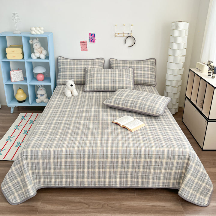 Lightweight Quilted Floral Bedspread Set with Piped Edge and Matching Pillow Shams