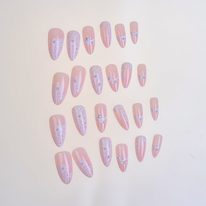 Elegant Floral-Accent Press-On Nails Stornfield
