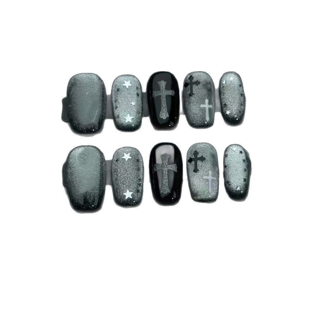 Gothic-Inspired Press-On Nail Art Set Stornfield