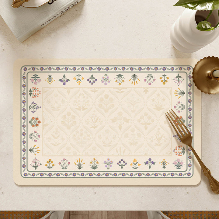 Floral Design Kitchen Mat Stornfield