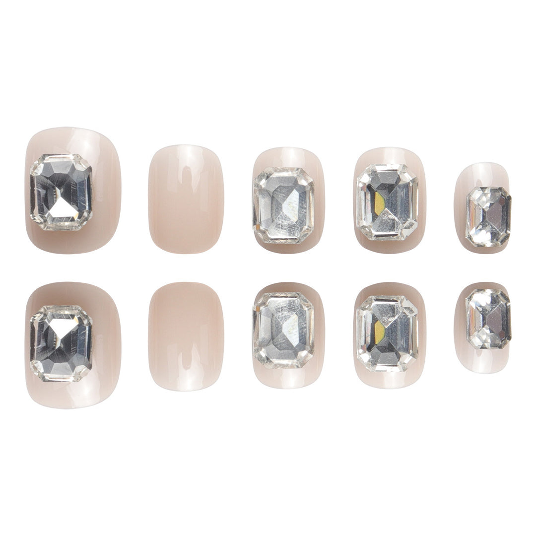 Glamorous Rhinestone-Embellished Press-On Nails Stornfield