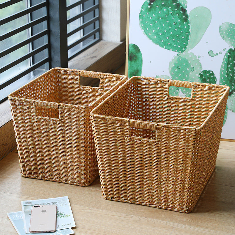 Rectangular Woven Storage Bin with Ergonomic Handles Stornfield