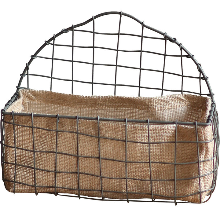 Decorative wire basket with jute bag Stornfield