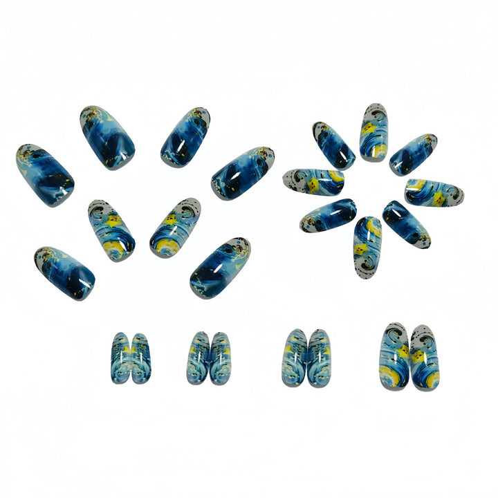 Creative art nails in star and moon design Stornfield